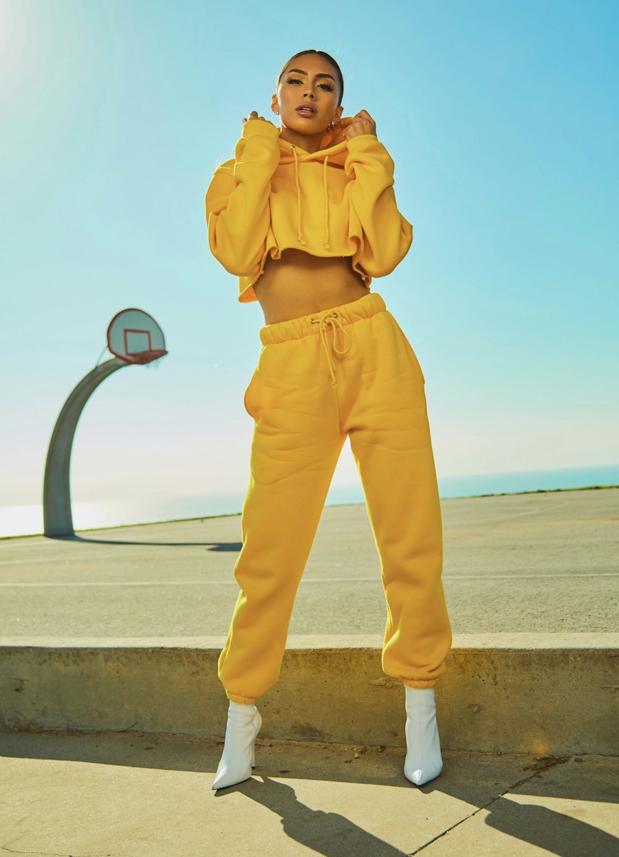 Yellow retro tracksuit